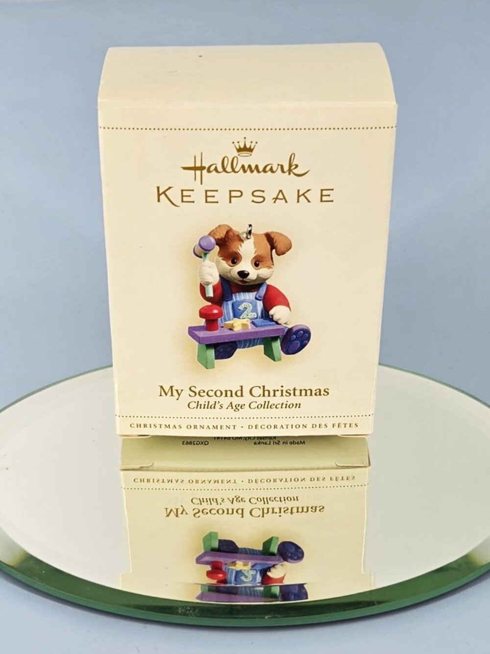2006 Hallmark Keepsake "My Second Christmas" Puppy w/Building Set Resin Ornament